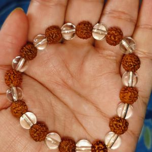 Clear quartz with Rudraksha