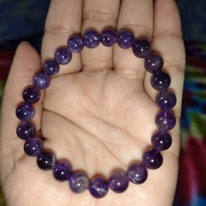 Amethyst Crystal Bracelet | Healing Crystal for Calmness & Spiritual Growth | Crystal Bracelet for Women & Men | Natural Amethyst Stone | Certificate of Authenticity