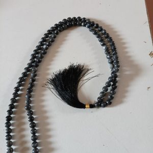 Black Obsidian Crystal Beads Jap Mala