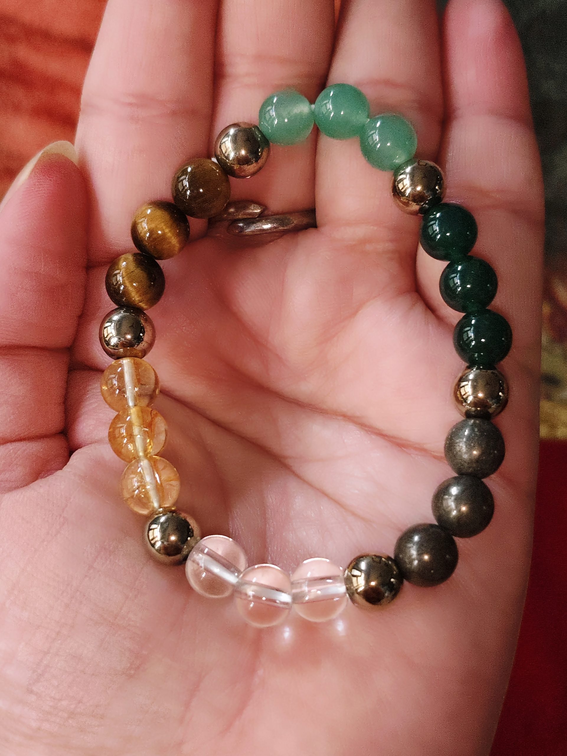 Dhan Yog Bracelet | Attracts Wealth & Financial Prosperity | Pyrite, Citrine, Tiger's Eye, Clear Quartz & Aventurine bracelet | Dhanyog Bracelet for Men & Women | Certificate of Authenticity