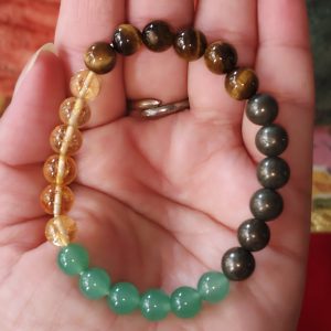 Original, Authentic & Natural Money Wealth Crystal Bracelet | Healing Crystal Energy Stone Quartz Chakra for Success, Health, Manifestation, Self-Esteem, Money and Chakra Healing for Men and Women