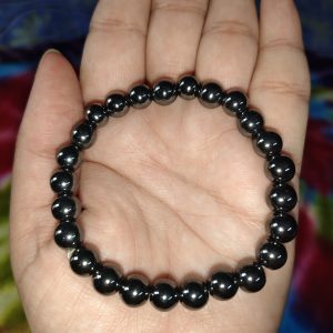 Natural Hematite Bracelet - Certified Original Hematite Stone Bracelet for Focus, Mental clarity, Improves Blood Circulation, Positivity, and Balance Root Chakra Healing